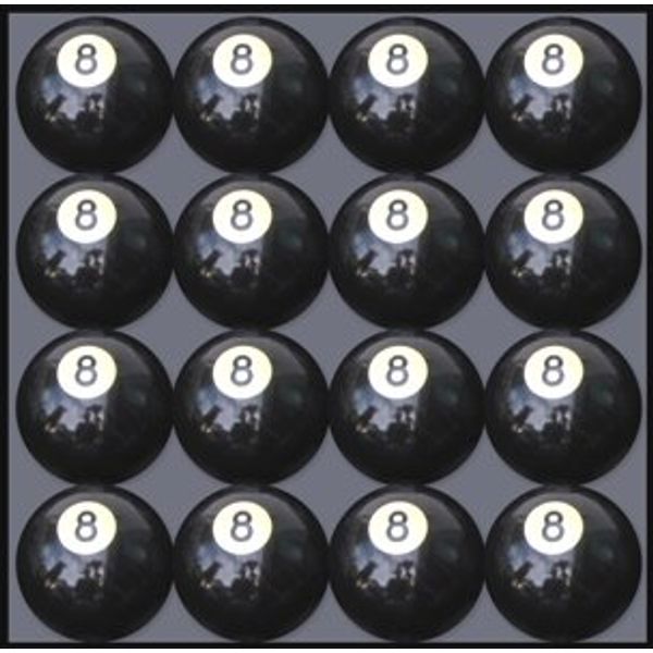 Box of 16 Replacement # 8 Pool Table - Billiard Ball