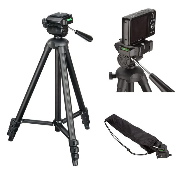 Hakuba W-312B2 Camera Tripod, 4 Tiers, Black Edition 2, W-312B2, Small, 3-Way Head, Aluminum, Small, Lightweight, Quick Shoe Function, Video Recording, Condigi, Compact Camera