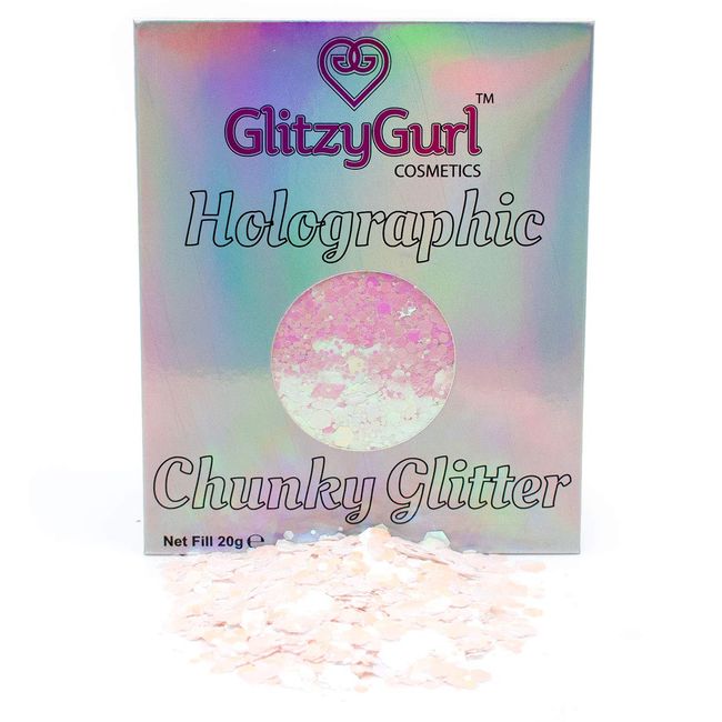 20g Holographic Chunky Glitter GlitzyGurl Festival Glitter Cosmetic Face Body Hair Nails