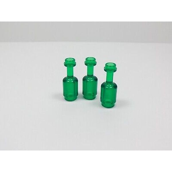 LEGO Lot of 3 Trans Green Wine Bottles Accessory Minifig E2