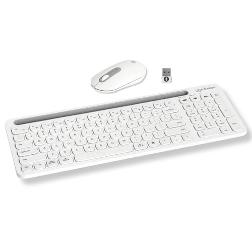 MANHATTAN Wireless Keyboard and Mouse Set – Bluetooth & 2.4 GHz for Multi-Device Switching – Wireless Keyboard Mouse, Cordless Keyboard and Mouse Combo, Computer Keyboard Wireless with Mouse - 180580