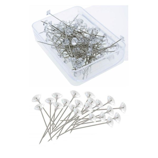 Chocople 100 Pcs Thumb Tacks Gypsum Board Pins Push Pins Invisible Holes (Length 1.5 inches (3.8 cm), Clear)