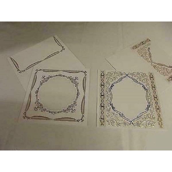 Embossing Cards with Envelopes, Gold and Silver Pack ' E '