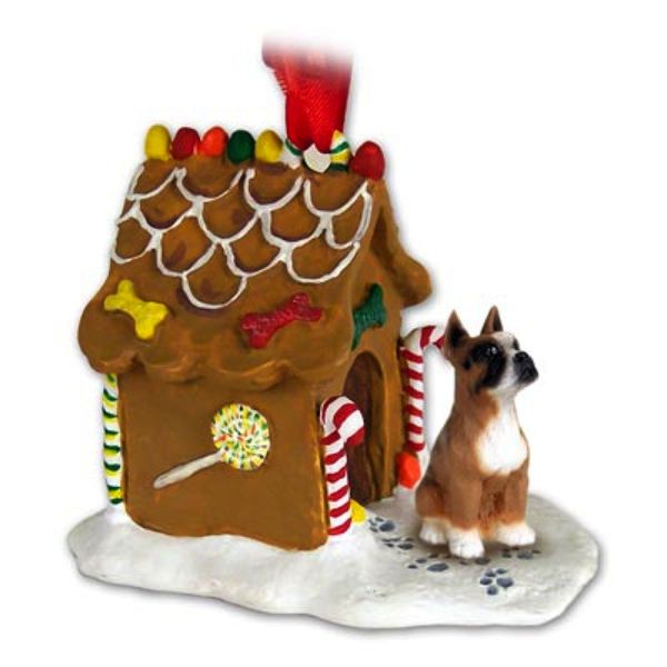 Boxer Gingerbread House Christmas Ornament - Delightful!