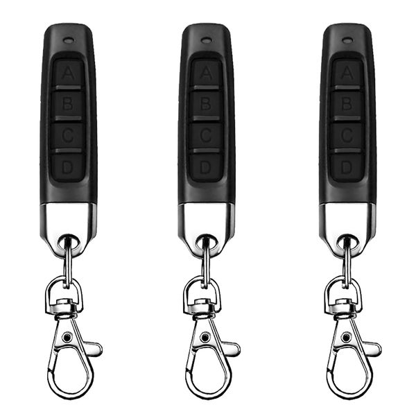 3 Pcs 433MHz Copy Remote Opener, Universal Garage Door Controller Wireless Cloning Key Fob 4 in 1 Remote Control Duplicator, for Electric Gate Car Alarm doors Home Store Roller Shutters Smart Home