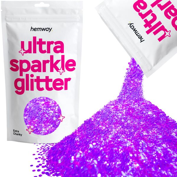 Glitter Fluorescente Viola Ultra Scintillante Paillettes Unghie Viso Festival Natale Halloween Trucco Extra Spesso 100g / 3.5oz