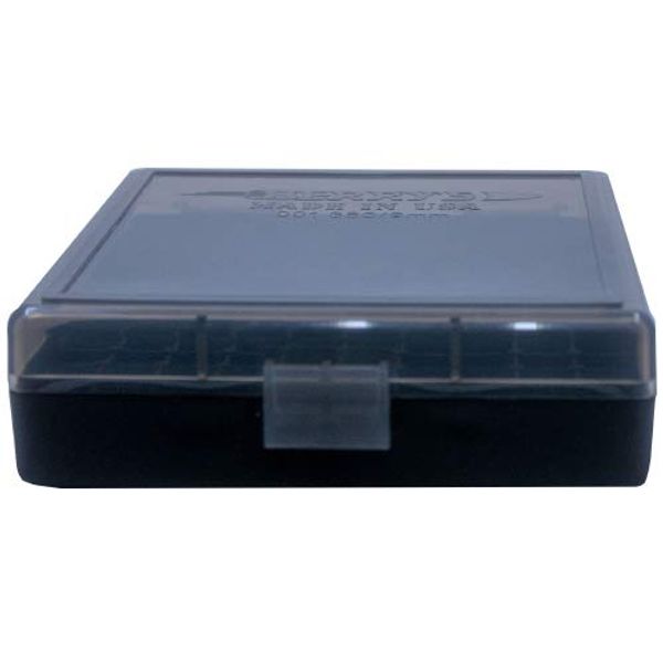 BERRY'S plastic ammo box, smoke/black 100 Round 9MM/380
