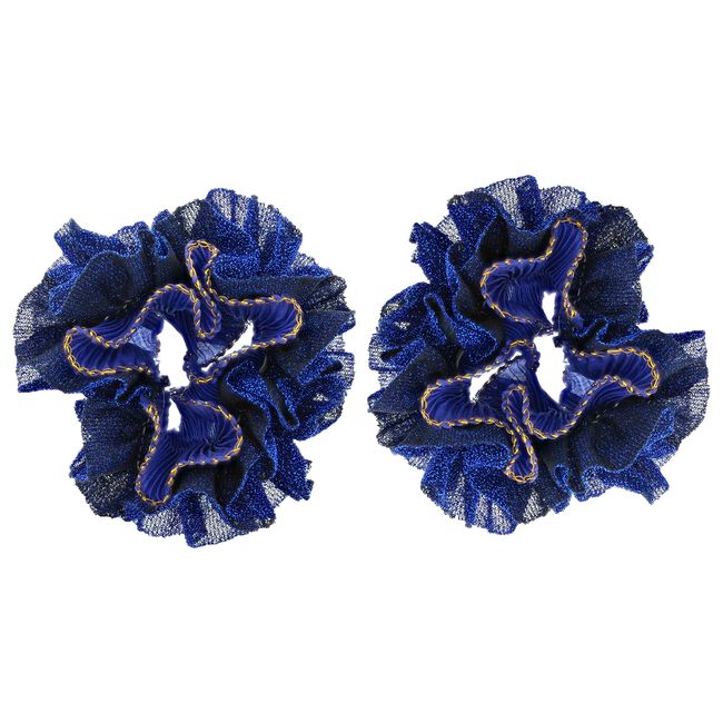 Zac's Alter Ego Set of 2 Glitter Soft Chiffon Ruffle Hair Scrunchies/Garters