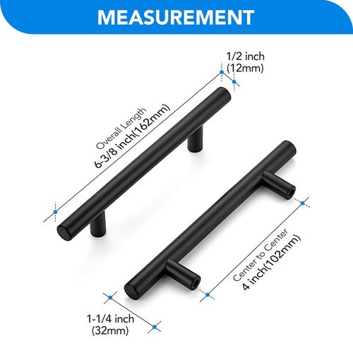HOME EDIT Black Cabinet Handles 4 Inch Hole Spacing Stainless Steel Drawer Pulls for Cabinets, Dresser, Bathroom 20 Pack