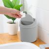 Cadineer Desktop Bin, Mini Trash Can With Swing Top Lid, Small Dustbin (Grey)