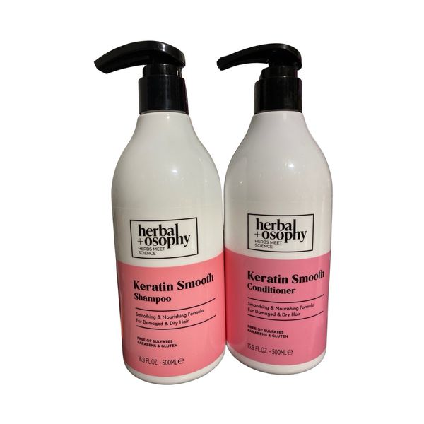 Herbalosophy Keratin Smooth Shampoo & Conditioner Set 16.9 FLOZ