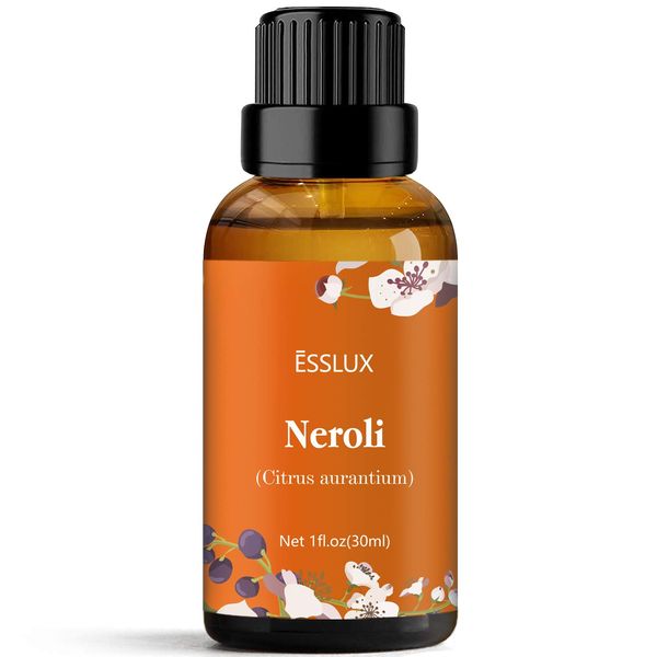 Neroli Essential Oil, ESSLUX Aromatherapy Essential Oils for Diffuser, Massage, Soap, Candle Making, Perfume, 30 ml