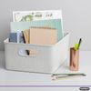 15 Liter Decorative Storage Bins (6 Pack, White) Medium Ribbed Plastic Basket