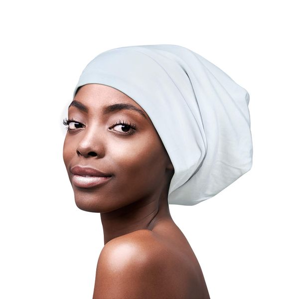 FocusCare Sleeping Cap for Women Silk Satin Lined White
