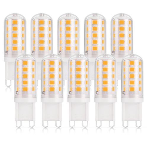 DiCUNO G9 LED Light Bulb Warm White 2700K LED Light Bulb 3W Equivalent to 30W-40W Halogen Bulb, G9 Bulb 410 Lumens, No Flickering, Non-Dimmable, Energy Saving Small Bulb, Pack of 10