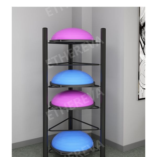 Half Gym Ball Display Stand Yoga Storage Stand Balance Ball Pilates, Black 5 Tier 150CM