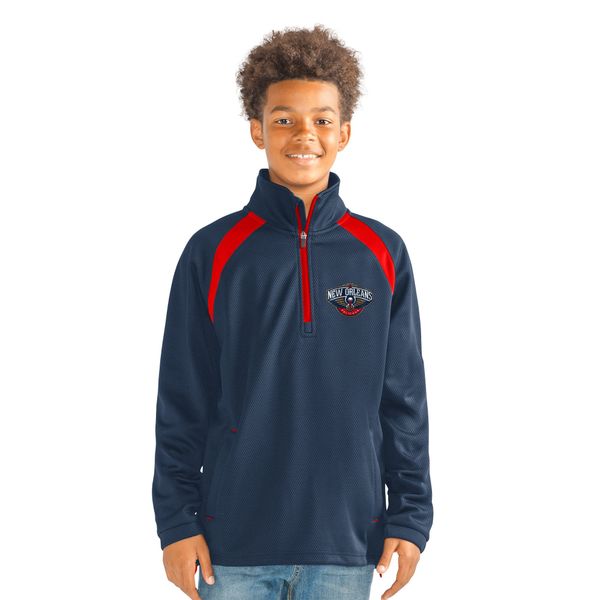 G-III Boys' High Impact Half Zip Pullover, Navy, Medium