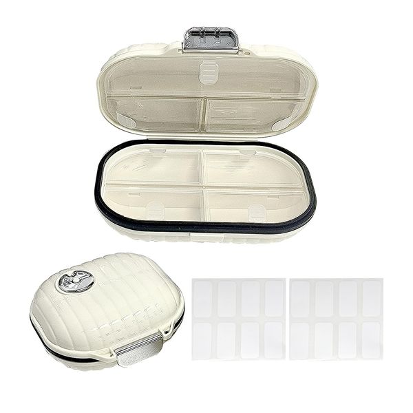 2 Pieces Portable Storage Box, Pill Storage Box with 7 Compartments, Take Pill Box with You, Pill Dispenser, Suitable for Storing Jewelry, Vitamins, Pills, Dietary Supplements