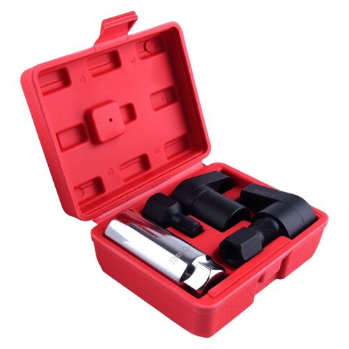 LEONTOOL 5PCS O2 Oxygen Sensor Socket Thread Chaser Set, 3/8" 1/2" Drive x 7/8" 22mm O2 Sensor Socket Set, Forged CR-V Steel Automotive Offset Oxygen Sensors Wrench Remover Tool