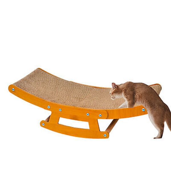 Rocking Chair Cat Scratcher Cardboard Scratching Board Bed Bowl Pad Kitten Pet