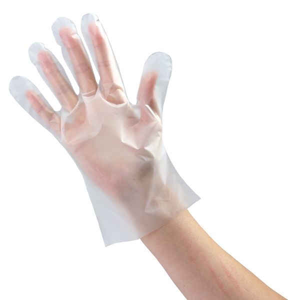 Artec 51577 Fit TPE Gloves, Large, 100 Pieces, Disposable, Vinyl, Touch Panel Compatible, Recyclable, Left and Right Hand, Clear