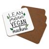 Lean Mean Vegan Machine Coaster Drinks Mat Set of 4