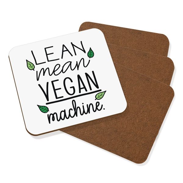 Lean Mean Vegan Machine Coaster Drinks Mat Set of 4