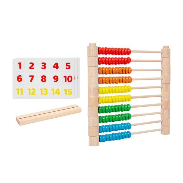 Simhoa Kids Wooden Abacus Mathematics Counting Rack Counting Sticks Gift Preschool