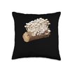 Enoki Mushrooms On A Log Throw Pillow