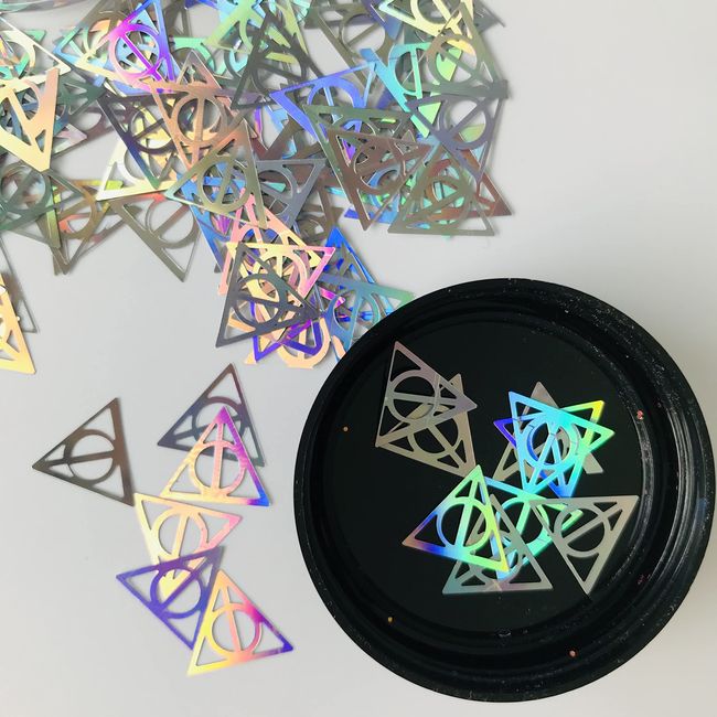 10g/Pack Shimmering Special Shape Openwork Triangle Nail Decorations Glitter Design Figure Model DIY Gift Decor Acrylic Manicure Tips Charms Accessories Handmade Crafts Ornaments-Hollow Triangles-LB100