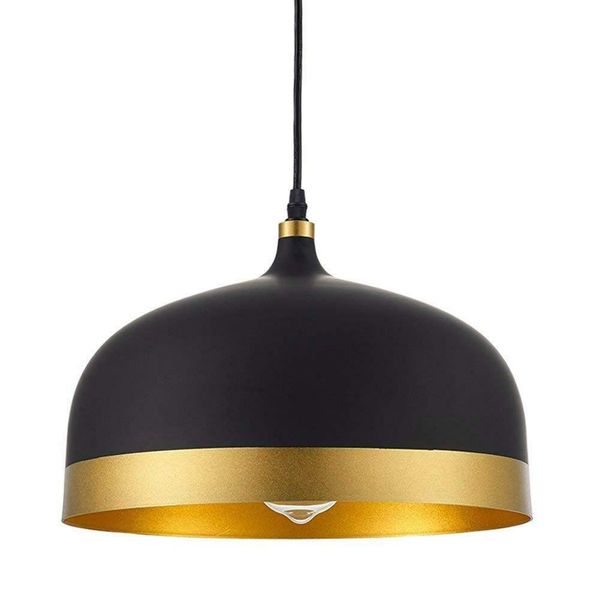 KALRI Modern Indoor Lighting Saturn Gold & Black Pendant Light Kitchen Island Chandelier Ceiling Hanging Light Fixtures with Matte Black Finish