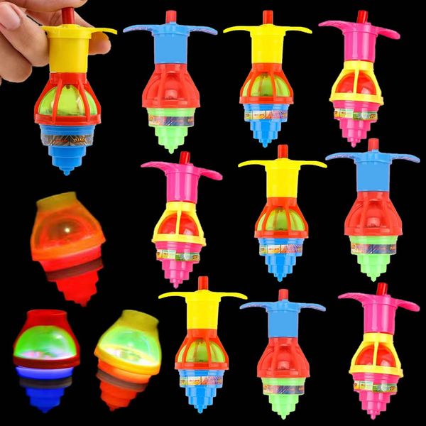 9Pack LED Light Up Spinning Tops with Gyroscope, LED Flashing Spinning Toys for Kids, Party Favors Goodie Bag Fillers Glow Dark Party Supply Bulk Toys