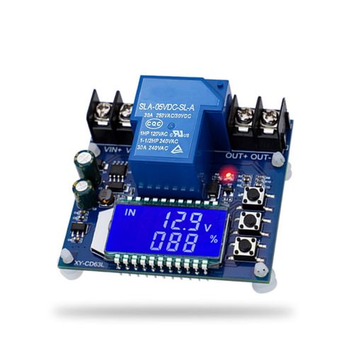 Battery Monitor DC 6V-60V, Low Voltage Shut-Off Protects 30A, Battery Low Voltage Disconnect Module with LCD Display, Over-Discharge Protection Battery Monitor for Lithium Battery Car Battery