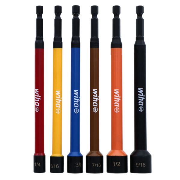 Wiha 70486 | 6 Piece Color Coded Magnetic Nut Setter Set