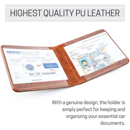 CANOPUS Car Registration and Insurance Holder, Magnetic Closure, Embossed Card Document Holder, Vehicle Glove Box Organizer, Wallet for Auto, SUV, Motorcycle, Truck, Waterproof, Truck Model