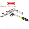 1/2 Inch Drive Ratchet Socket Wrenches 12mm Metric Compact Socket Handle Wrench 12.5mm Interface