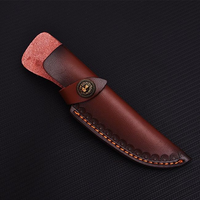 First Layer Leather Straight Knife Sheath Genuine Cowhide Leather