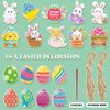 Geepen Easter Decorations 18PCS Hanging Easter Eggs Easter Bunny Hanging Decorations for Easter Basket Tree Easter Cards Easter Gifts Easter Crafts for Kids Toddlers Teens