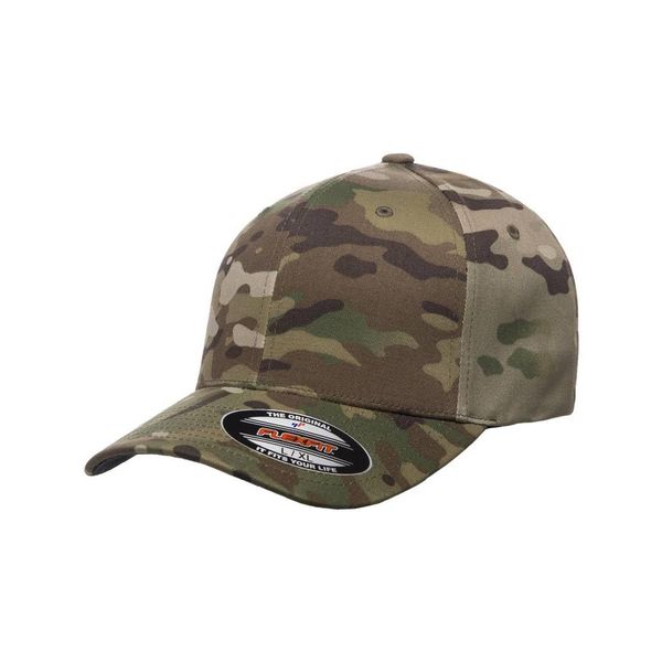 Flexfit Men's Standard Wooly Combed, Twill Fitted-Cap Multicam