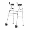 Aluminum Upright Folding Walker With 5" Wheels, Gray, Each