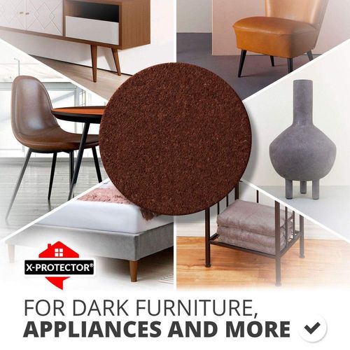 Felt Furniture Pads X-PROTECTOR - 48 Premium Floor Protector Chair Felts for Feet Wood Floors Best Hardwood Protect Your Hard Floors! (Brown)