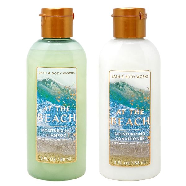 Generic Bath and Body Work AT THE BEACH Mini Hair Care Bundle - Shampoo and Conditioner - Travel Size, blue