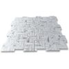L7L5XP Statuary White Marble Maze Square Chevron Mosaic Tile Polished