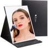 DUcare Makeup Mirror, Tabletop Mirror, Folding Mirror, Stand, Foldable, Borderless, Large Mirror, Adjustable Angle, Compact Storage, Clear Pictures, Black