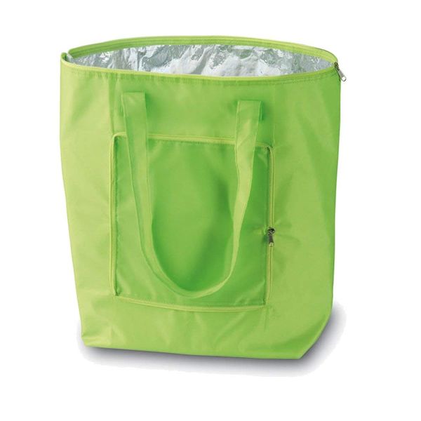 eBuyGB Folding Cooler Bag, Polyester, Green, 21.59 x 11.99 x 4.59 cm