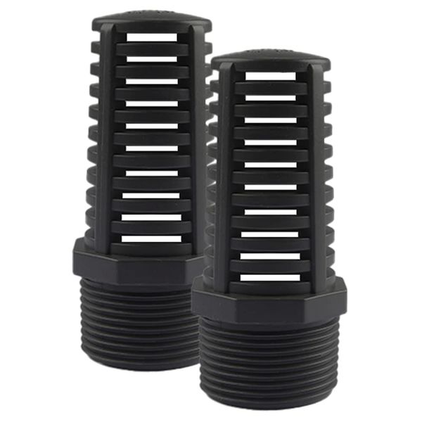 TOMEX 1-1/4 Inch Threaded Suction/Overflow Strainer, Screen Strainer 1-1/4 Inch (2 Pack)