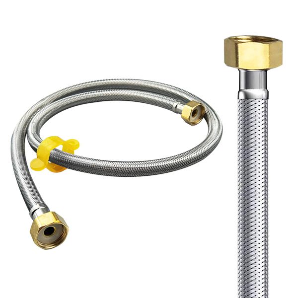 Flexible Water Pipe, Water Pipe, Flexible Hose Attachment, 7.9 - 78.7 inches (20 - 200 cm), Set of 2, For Connection, Bellows Hose, Water Pipe, Extension Plumbing, DN15 G1/2 Nut, Nominal 13, Can be