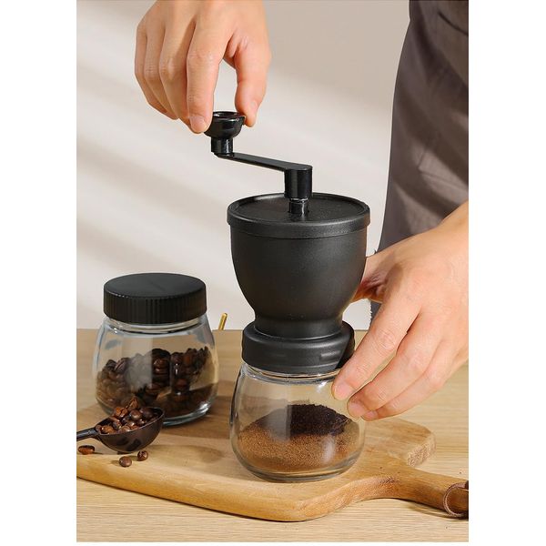 Ceramic Hand Coffee Grinder Manual Adjustable Coarseness Ceramic Mill - Coffee Bean Grinder with 1 Extra Glass Jars