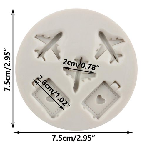MINFEIDMS Airplane Silicone Molds Travel Luggage Bag Fondant Molds Vacation Traveler Themed Mold For Cake Decorating Cupcake Topper Candy Chocolate Gum Paste Polymer Clay