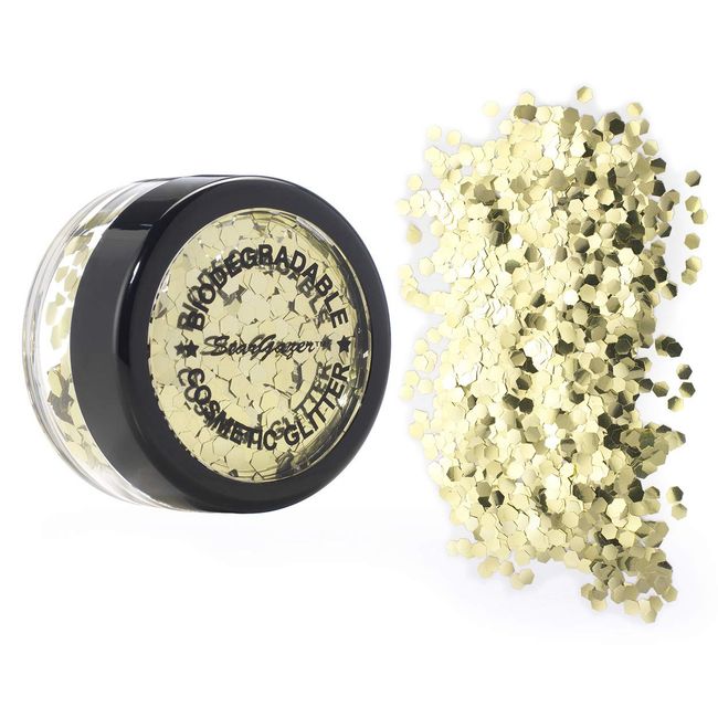 Stargazer Biodegradable Chunky Glitter Shaker - Gold. Festival Friendly Biodegradable Cosmetic Glitter